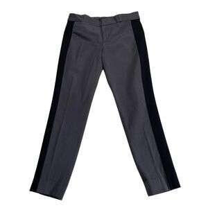 Banana Republic Sloan Fit Tuxedo Stripe Asphalt Gray Black Sz 6